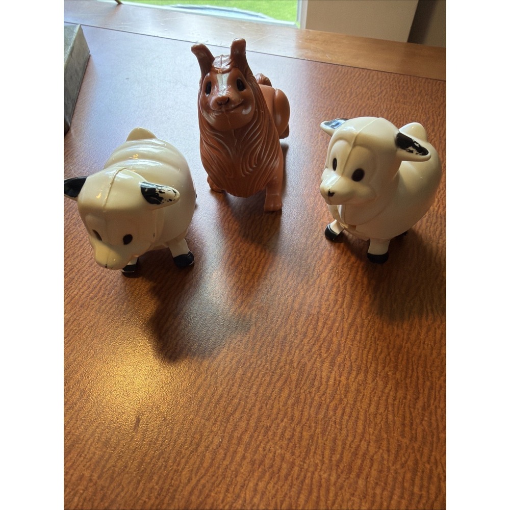 Vintage Playskool Lil Playmates Dog Collie Sheltie Red Brown‎ and Sheep 1970s